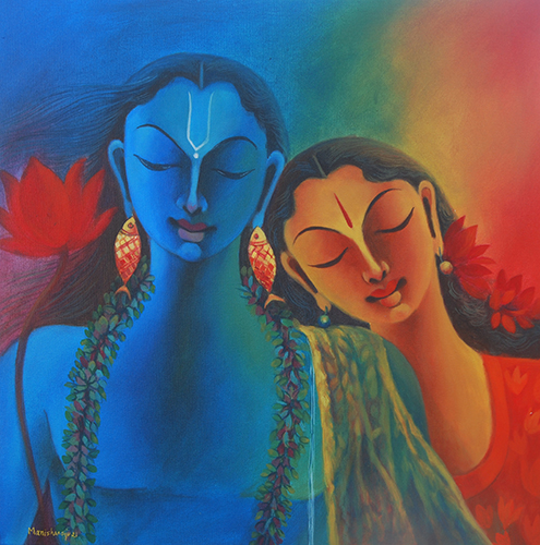 MR0045 
Lakshmi Narayana - II 
Acrylic on Canvas 
24 x 24 inches 
Available
